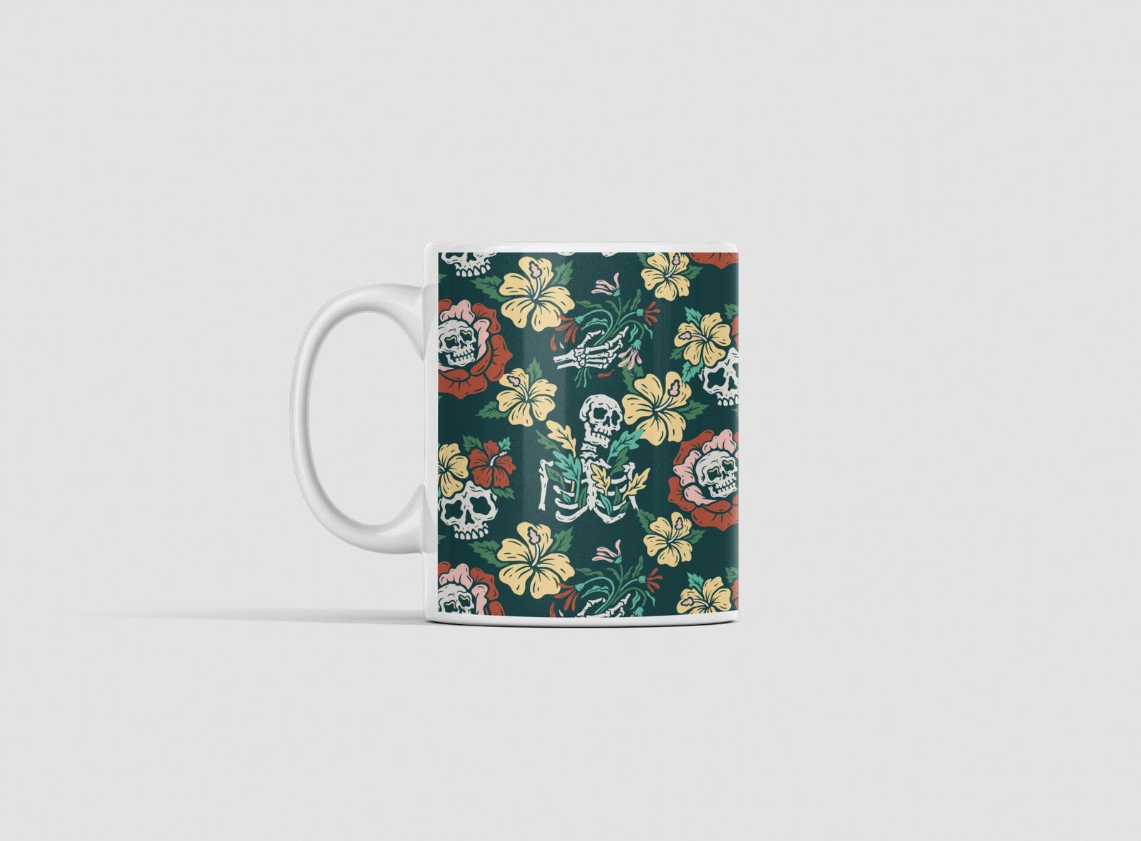 Taza Personalizada Collage Esqueletos Flores Nozzomi